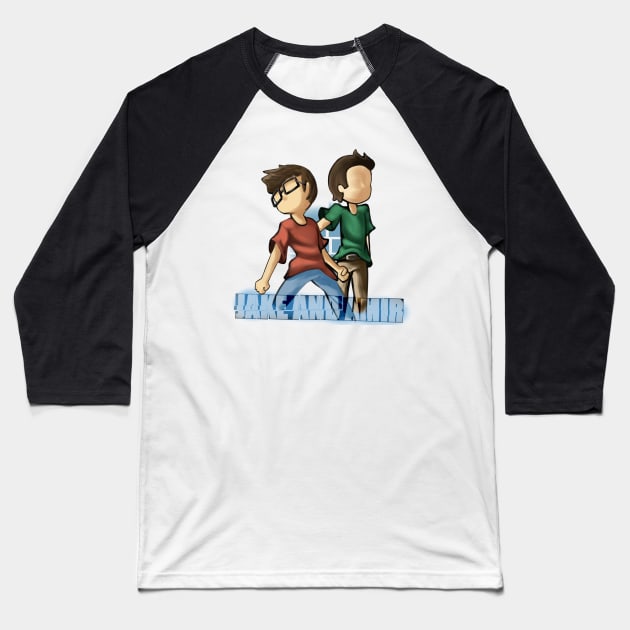 jake and amir cartoon shirt Baseball T-Shirt by ryanimateon